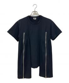 COMME des GARCONS HOMME PLUS（コムデギャルソンオムプリュス）の古着「ジップデザイン半袖カットソー」｜ブラック