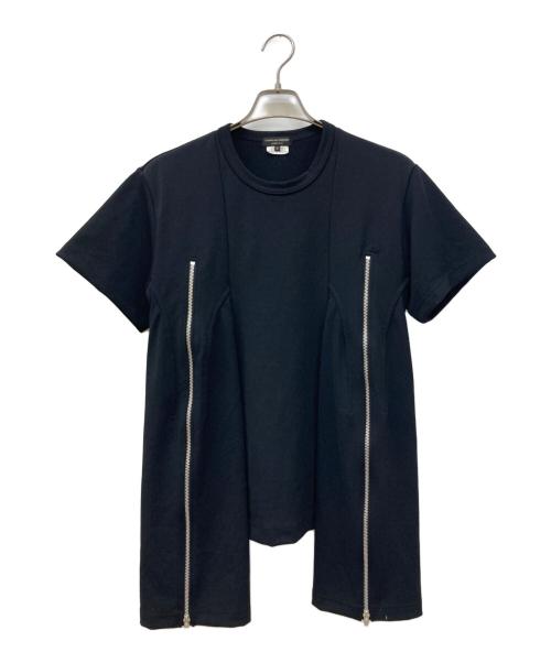 COMME des GARCONS HOMME PLUS（コムデギャルソンオムプリュス）COMME des GARCONS HOMME PLUS (コムデギャルソンオムプリュス) ジップデザイン半袖カットソー ブラック サイズ:Sの古着・服飾アイテム