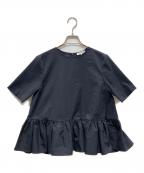YORIヨリ）の古着「ヘムフリルブラウス」｜ブラック