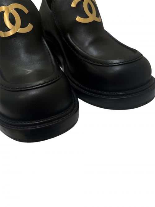 CHANEL（シャネル）CHANEL (シャネル) レザーシューズ ブラック サイズ:37Cの古着・服飾アイテム