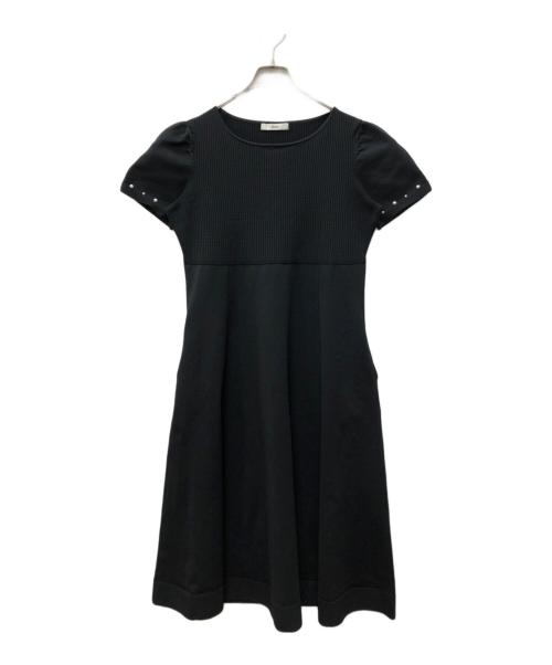 Rene（ルネ）Rene (ルネ) パール装飾	Light Knit Dress ブラック サイズ:SIZE 38の古着・服飾アイテム