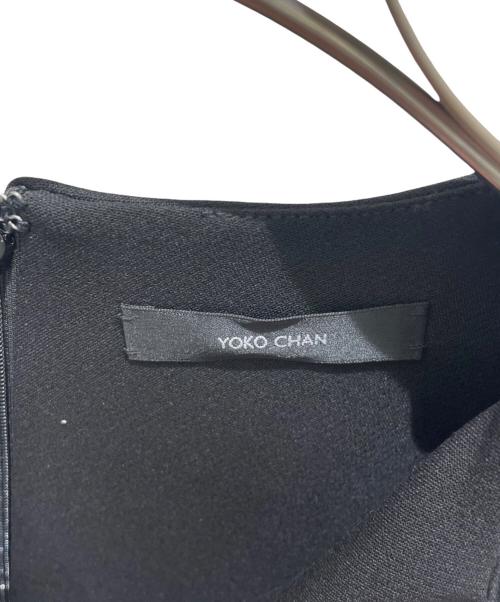YOKO CHAN（ヨーコチャン）YOKO CHAN (ヨーコチャン) ラッフルスリーブ パールスリットラインブラウス ブラック サイズ:40の古着・服飾アイテム