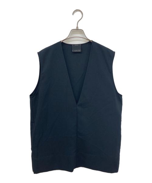 Conte（コンテ）conte (コンテ) ディープVネック ジレ ブラック サイズ:-の古着・服飾アイテム
