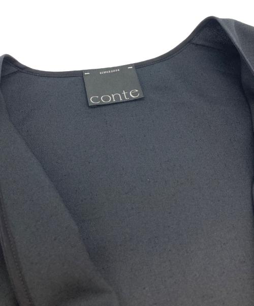 Conte（コンテ）conte (コンテ) ディープVネック ジレ ブラック サイズ:-の古着・服飾アイテム