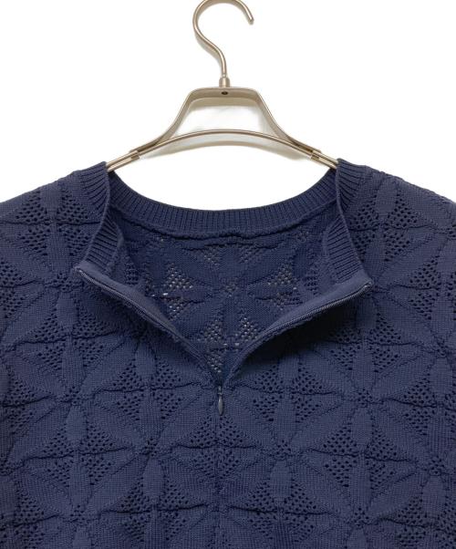 SHIPS（シップス）SHIPS (シップス) 2WAY フラワー ジャカード ハーフ ジップ プルオーバー ネイビー サイズ:Freeの古着・服飾アイテム