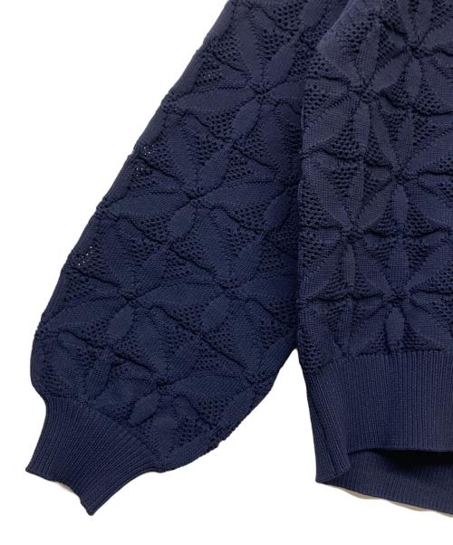 SHIPS（シップス）SHIPS (シップス) 2WAY フラワー ジャカード ハーフ ジップ プルオーバー ネイビー サイズ:Freeの古着・服飾アイテム
