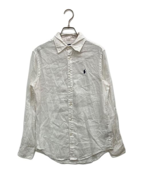 POLO RALPH LAUREN（ポロ・ラルフローレン）POLO RALPH LAUREN (ポロ・ラルフローレン) ポニー刺繍リネンシャツ ホワイト サイズ:Sの古着・服飾アイテム