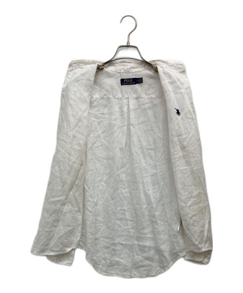 POLO RALPH LAUREN（ポロ・ラルフローレン）POLO RALPH LAUREN (ポロ・ラルフローレン) ポニー刺繍リネンシャツ ホワイト サイズ:Sの古着・服飾アイテム