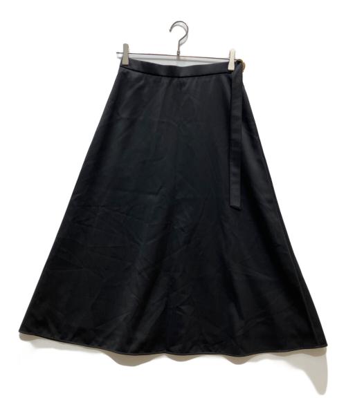 23区（ニジュウサンク）23区 (ニジュウサンク) メリノウールサテン スカート ブラック サイズ:SIZE　36の古着・服飾アイテム