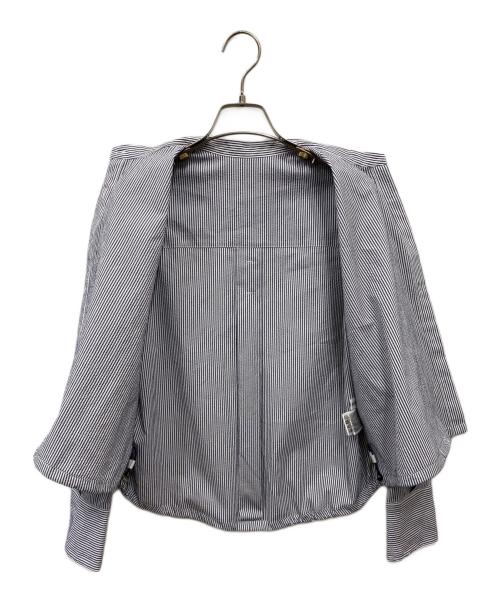 LOUNIE（ルーニー）LOUNIE (ルーニー) サッカークロップドドロストシャツ ブルー×ホワイト サイズ:36の古着・服飾アイテム