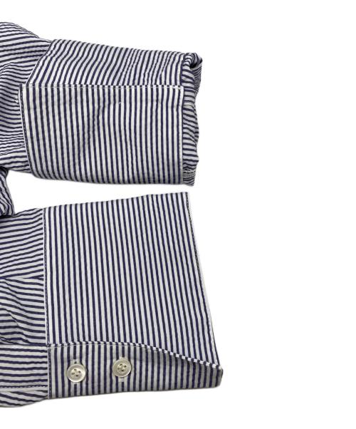 LOUNIE（ルーニー）LOUNIE (ルーニー) サッカークロップドドロストシャツ ブルー×ホワイト サイズ:36の古着・服飾アイテム