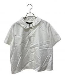 mizuiro-ind（ミズイロインド）の古着「gathered collar half slv shirt」｜ホワイト