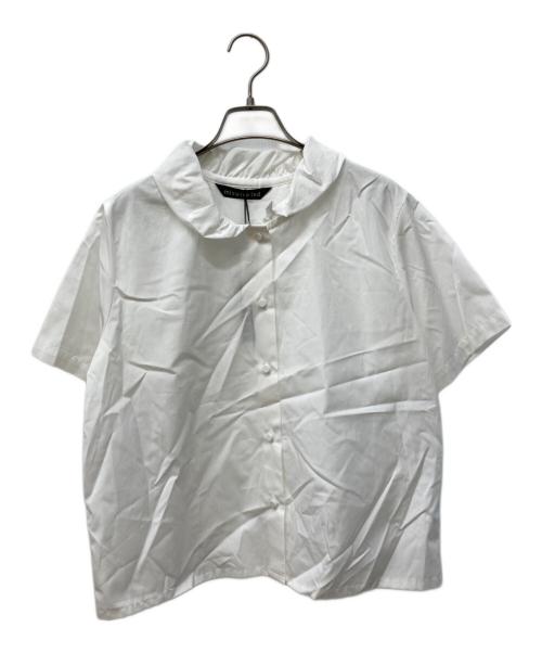 mizuiro-ind（ミズイロインド）mizuiro-ind (ミズイロインド) gathered collar half slv shirt ホワイト サイズ:Freeの古着・服飾アイテム