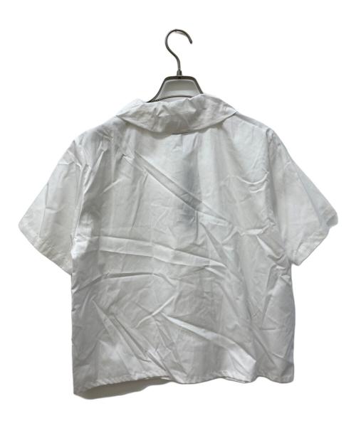 mizuiro-ind（ミズイロインド）mizuiro-ind (ミズイロインド) gathered collar half slv shirt ホワイト サイズ:Freeの古着・服飾アイテム