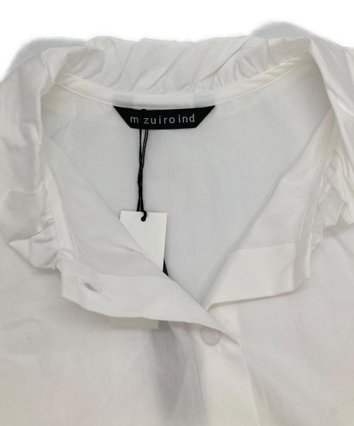 mizuiro-ind（ミズイロインド）mizuiro-ind (ミズイロインド) gathered collar half slv shirt ホワイト サイズ:Freeの古着・服飾アイテム