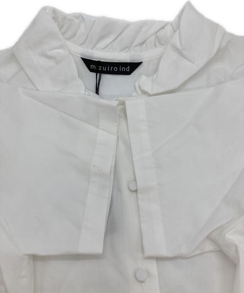 mizuiro-ind（ミズイロインド）mizuiro-ind (ミズイロインド) gathered collar half slv shirt ホワイト サイズ:Freeの古着・服飾アイテム