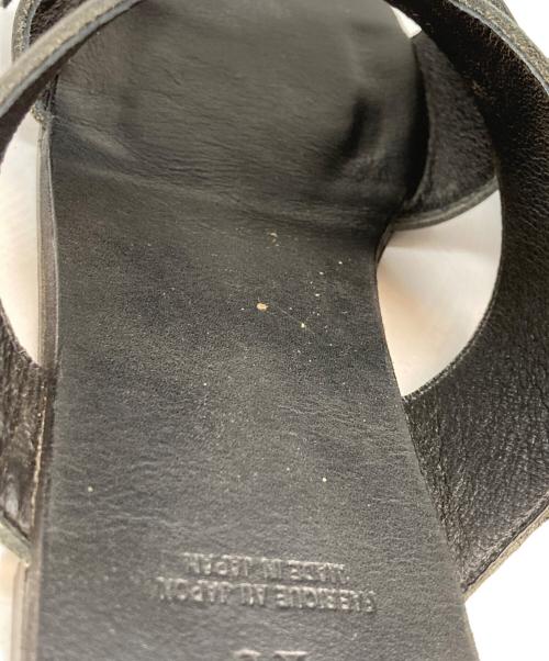 Y's（ワイズ）Y's (ワイズ) SEMI GLOSS TANNED LEATHER FLAT SANDALS/セミ グロス タンド レザー フラット サンダル ブラック サイズ:6の古着・服飾アイテム