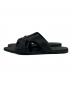 Y's (ワイズ) SEMI GLOSS TANNED LEATHER FLAT SANDALS/セミ グロス タンド レザー フラット サンダル ブラック サイズ:6：10000円