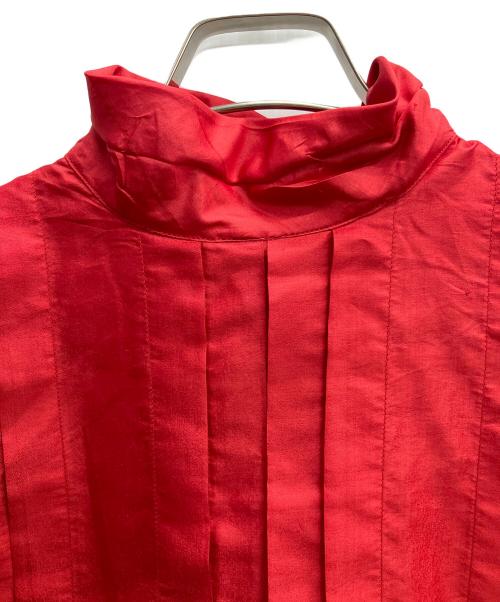 BUNON（ブノン）BUNON (ブノン) シルクカディのハイネックブラウス レッド サイズ:無しの古着・服飾アイテム