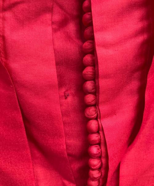 BUNON（ブノン）BUNON (ブノン) シルクカディのハイネックブラウス レッド サイズ:無しの古着・服飾アイテム
