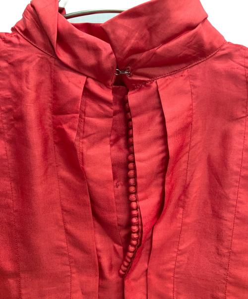 BUNON（ブノン）BUNON (ブノン) シルクカディのハイネックブラウス レッド サイズ:無しの古着・服飾アイテム