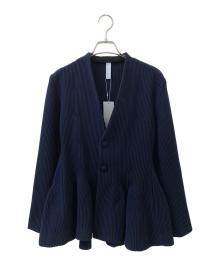 CFCL（シーエフシーエル）の古着「COLLARLESS FLARE JACKET」｜ネイビー