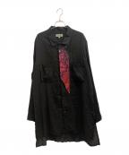 Yohji Yamamoto pour hommeヨウジヤマモト プールオム）の古着「pour homme 筒袖前当て布B」｜ブラック
