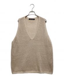 mizuiro-ind（ミズイロインド）の古着「wide V neck vest」｜ベージュ