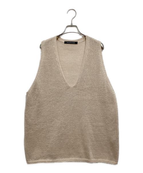 mizuiro-ind（ミズイロインド）mizuiro-ind (ミズイロインド) wide V neck vest ベージュ サイズ:表記無しの古着・服飾アイテム