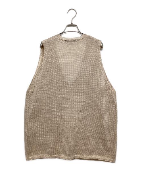 mizuiro-ind（ミズイロインド）mizuiro-ind (ミズイロインド) wide V neck vest ベージュ サイズ:表記無しの古着・服飾アイテム