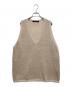 mizuiro-ind（ミズイロインド）の古着「wide V neck vest」｜ベージュ
