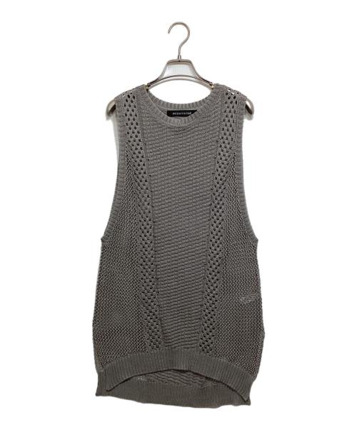mizuiro-ind（ミズイロインド）mizuiro-ind (ミズイロインド) mesh pattern vest グレー サイズ:Fの古着・服飾アイテム