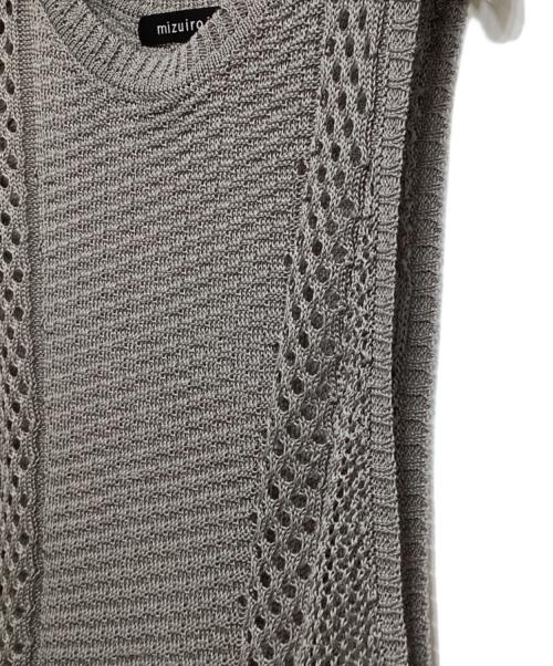 mizuiro-ind（ミズイロインド）mizuiro-ind (ミズイロインド) mesh pattern vest グレー サイズ:Fの古着・服飾アイテム