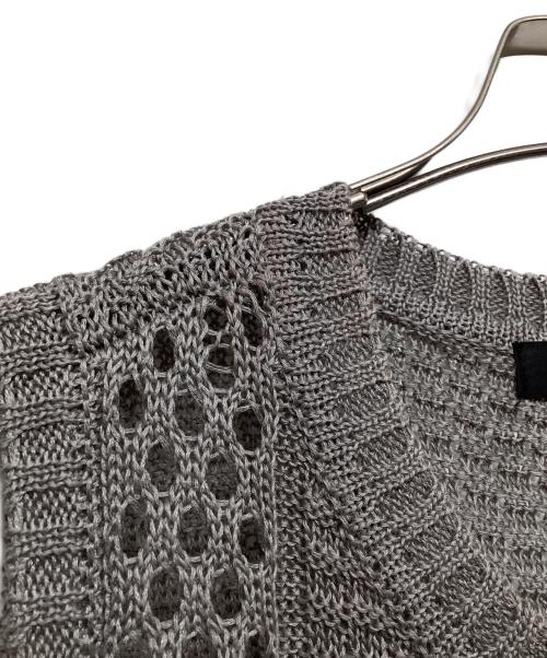 mizuiro-ind（ミズイロインド）mizuiro-ind (ミズイロインド) mesh pattern vest グレー サイズ:Fの古着・服飾アイテム