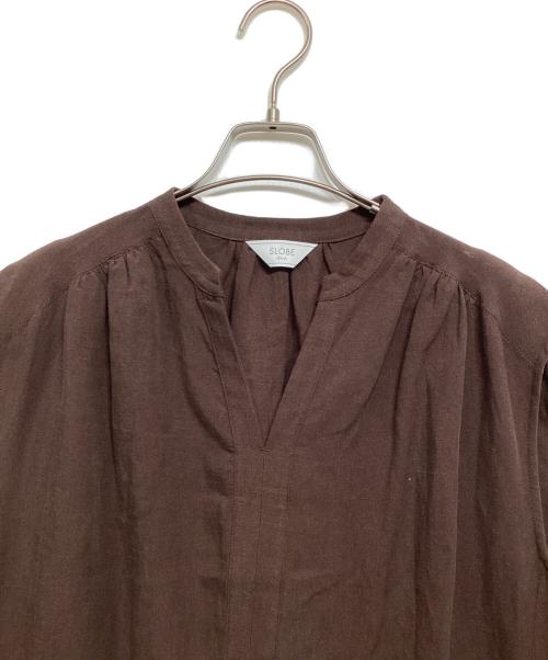 SLOBE IENA（スローブ イエナ）SLOBE IENA (スローブ イエナ) リネン混キーネックコクーンワンピース ブラウン サイズ:36の古着・服飾アイテム