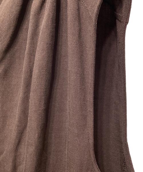 SLOBE IENA（スローブ イエナ）SLOBE IENA (スローブ イエナ) リネン混キーネックコクーンワンピース ブラウン サイズ:36の古着・服飾アイテム