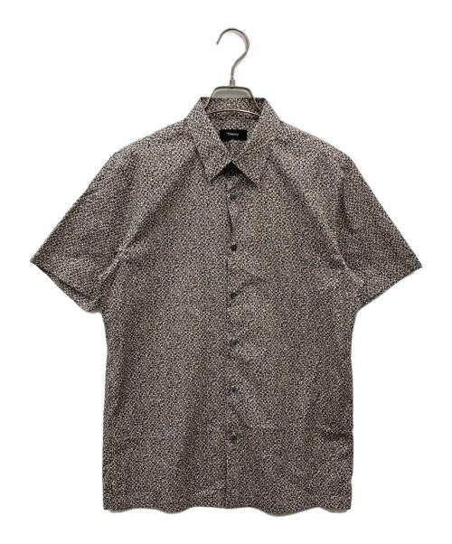 theory（セオリー）theory (セオリー) CAST PRINTショートスリーブシャツ ブラウン サイズ:XSの古着・服飾アイテム