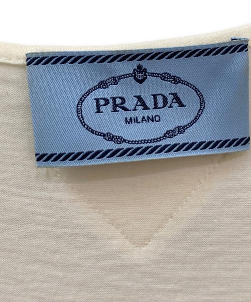 PRADA（プラダ）PRADA (プラダ) ノースリーブワンピース ホワイト×ブラック サイズ:XSの古着・服飾アイテム