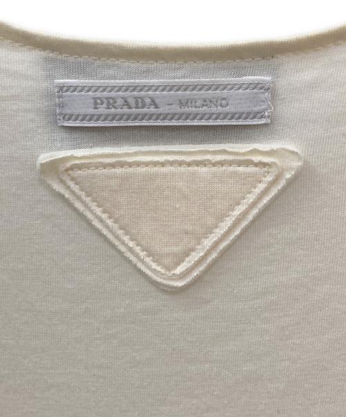 PRADA（プラダ）PRADA (プラダ) ノースリーブワンピース ホワイト×ブラック サイズ:XSの古着・服飾アイテム