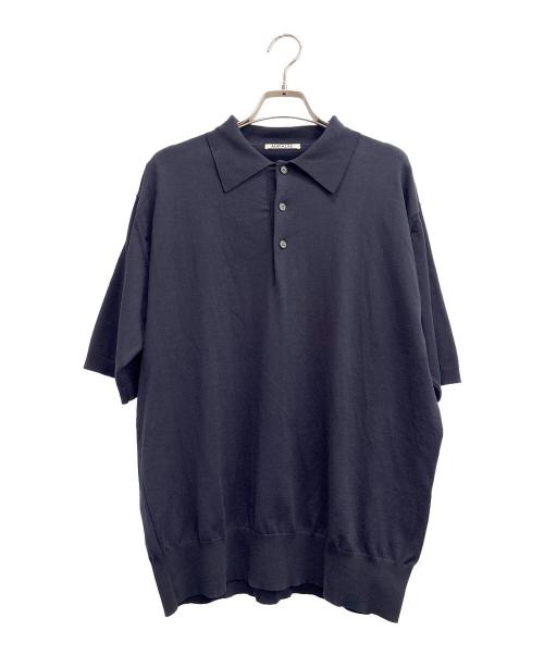 AURALEE（オーラリー）AURALEE (オーラリー) GIZA HIGH GAUGE KNIT POLO/ギザ コットン ハイゲージ ニット ポロ ネイビー サイズ:4の古着・服飾アイテム