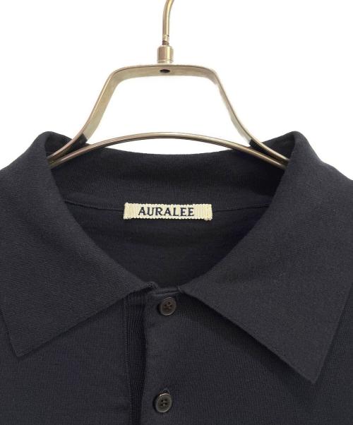 AURALEE（オーラリー）AURALEE (オーラリー) GIZA HIGH GAUGE KNIT POLO/ギザ コットン ハイゲージ ニット ポロ ネイビー サイズ:4の古着・服飾アイテム