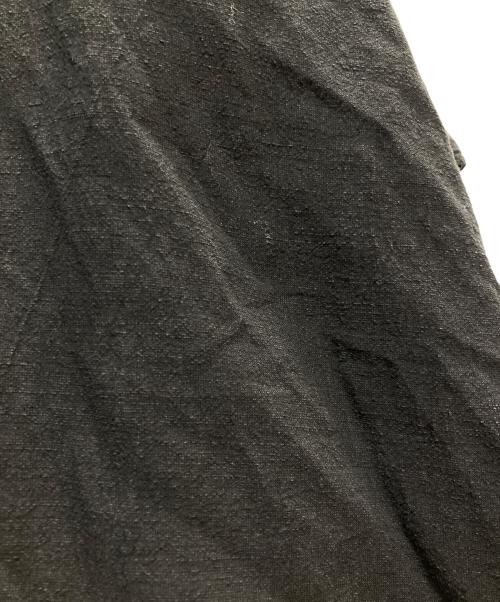 YUNI（ユニ）yuni (ユニ) コットンリネン product dye strings wide シャツワンピース ブラック サイズ:FREEの古着・服飾アイテム