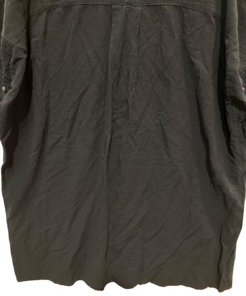 YUNI（ユニ）yuni (ユニ) コットンリネン product dye strings wide シャツワンピース ブラック サイズ:FREEの古着・服飾アイテム