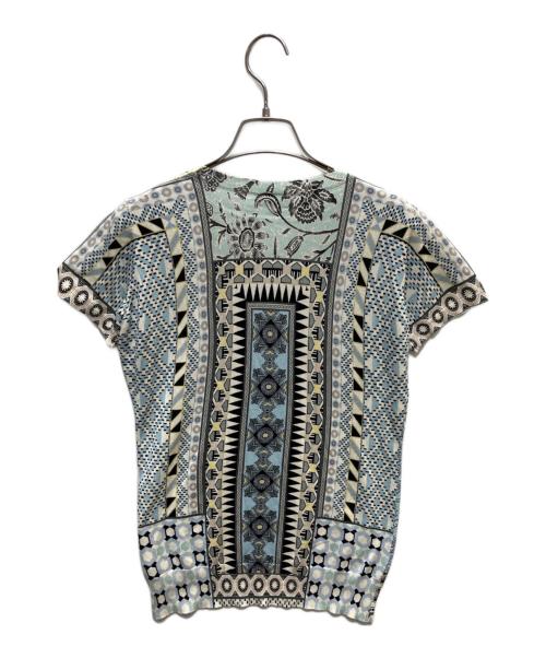 ETRO（エトロ）ETRO (エトロ) シルクパッチワークニット ライトブルー サイズ:38の古着・服飾アイテム