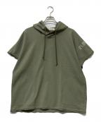 NEW BALANCE×tokyo design studioニューバランス×トウキョウデザインスタジオ）の古着「Garment Dye Heavy Weight Dry SS Hoodie/ガーメント・ダイ ヘビー・ウエイト ドライ エスエス フーディー」｜グリーン