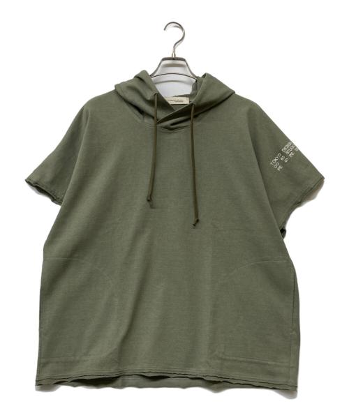 NEW BALANCE（ニューバランス）NEW BALANCE TOKYO DESIGN STUDIO Garment Dye Heavy Weight Dry SS Hoodie/ガーメント・ダイ ヘビー・ウエイト ドライ エスエス フーディー グリーン サイズ:XL 未使用品の古着・服飾アイテム