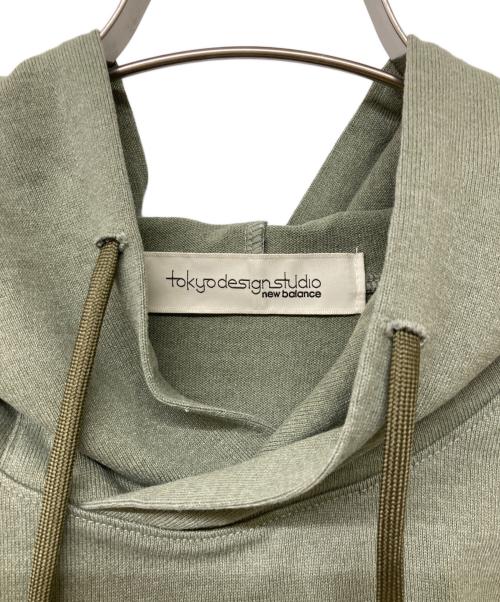 NEW BALANCE（ニューバランス）NEW BALANCE TOKYO DESIGN STUDIO Garment Dye Heavy Weight Dry SS Hoodie/ガーメント・ダイ ヘビー・ウエイト ドライ エスエス フーディー グリーン サイズ:XL 未使用品の古着・服飾アイテム