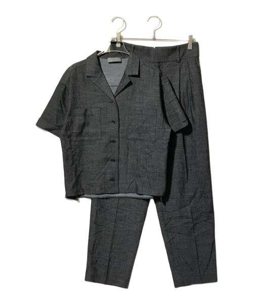uncrave（アンクレイヴ）uncrave (アンクレイヴ) シャンブレーオックス 半袖シャツ・パンツセットアップ グレー サイズ:2の古着・服飾アイテム