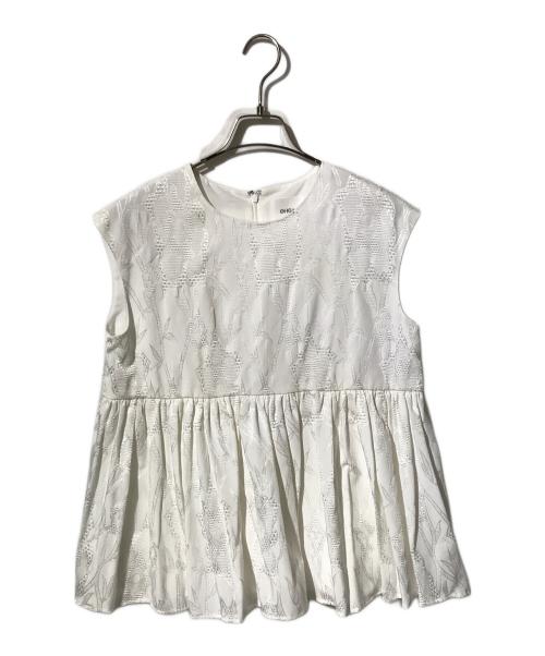 OHGA（オオガ）OHGA (オオガ) MARY ノースリーブブラウス ホワイト サイズ:Freeの古着・服飾アイテム