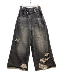 MAISON SPECIAL（メゾンスペシャル）の古着「Ripped Wide Denim」｜ブラック
